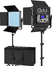 Load image into Gallery viewer, 2 light Studio Video Lighting Kit, Led Video Lights, tripods, case
